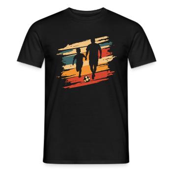 Père et fils football vintage - T-shirt homme - noir - Devant - AI Model Male 178 light (178cm)