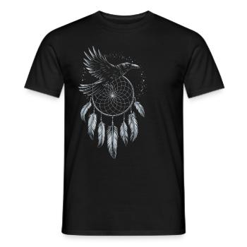 Rabe Cape Krähe Vogel Tier Traum Fänger Goth - Männer T-Shirt - Schwarz - Vorne - AI Model Male 178 light (178cm)