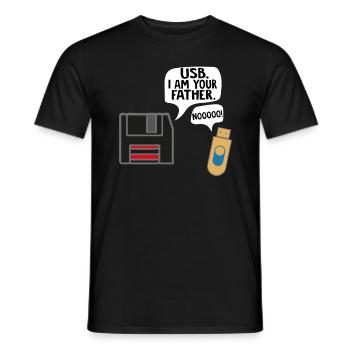 Les programmeurs Nerd USB Je suis ton père - T-shirt homme - noir - Devant - AI Model Male 178 light (178cm)
