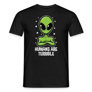 UFO Alien Extraterrestre Alien Tête Cadeau - T-shirt homme - noir - Devant - AI Model Male 178 light (178cm)