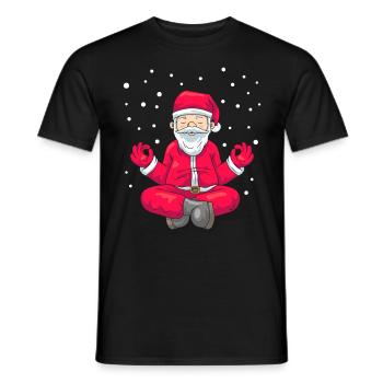Cadeau de yoga Yogi pour la méditation du père Noël - T-shirt homme - noir - Devant - AI Model Male 178 light (178cm)