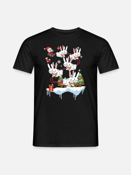 Rabbit rabbit Santa Claus Christmas gift - Men's T-Shirt - black