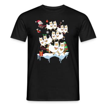 Llama Alpaca Vikunja Santa Christmas Gift - Men's T-Shirt - black - Front - AI Model Male 178 light (178cm)