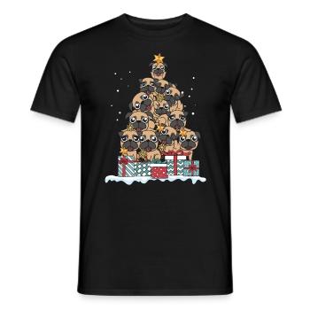 Cadeau de Noël amoureux de chien carlin - T-shirt homme - noir - Devant - AI Model Male 178 light (178cm)
