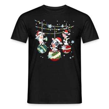 Cow cows farmer farmer Christmas gift - Men's T-Shirt - black - Front - AI Model Male 178 light (178cm)