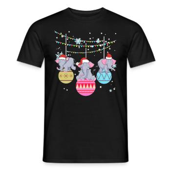 Elefant Elefanten Afrika Zoo Weihnachten Geschenk - Männer T-Shirt - Schwarz - Vorne - AI Model Male 178 light (178cm)