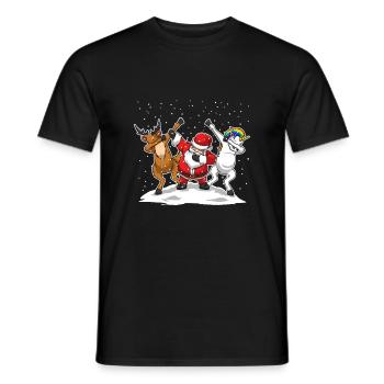 Tamponner tamponner père noël cadeau renne licorne - T-shirt homme - noir - Devant - AI Model Male 178 light (178cm)