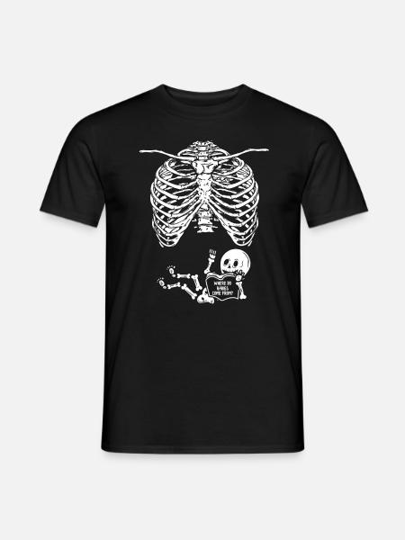 Embarazo radiografía costillas esqueleto libro de lectura - Camiseta hombre - negro