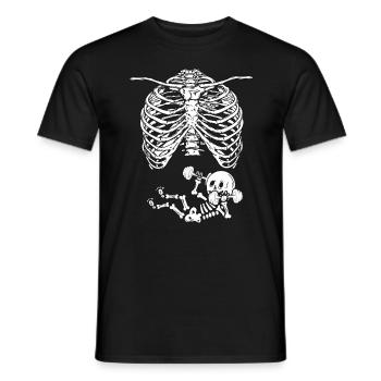 Gymnastique d'entraînement de squelette de rayons x de grossesse - T-shirt homme - noir - Devant - AI Model Male 178 light (178cm)