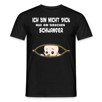 Cadeau de grossesse pour bébé enceinte - T-shirt homme - noir - Devant - AI Model Male 178 light (178cm)