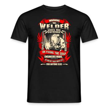 Cadeau cadeau de soudeur serrurier patience - T-shirt homme - noir - Devant - AI Model Male 178 light (178cm)