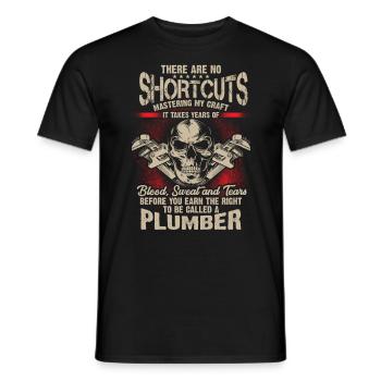 Occupation Plumber Spengler Installer Gift - Men's T-Shirt - black - Front - AI Model Male 178 light (178cm)