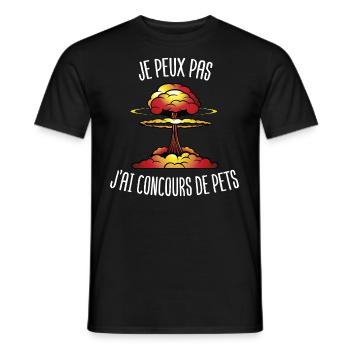 concours de prouts | cadeau beauf marrant - T-shirt homme - noir - Devant - AI Model Male 178 light (178cm)