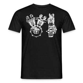 Engine Drawing Car Mechatronics Engineer Car - Men's T-Shirt - black - Front - AI Model Male 178 light (178cm)