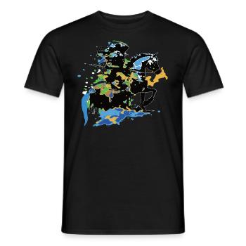 Rider Horse colorful - Men's T-Shirt - black - Front - AI Model Male 178 light (178cm)