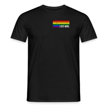 love wins - LGBT Rainbow - Equality - Men's T-Shirt - black - Front - AI Model Male 178 light (178cm)