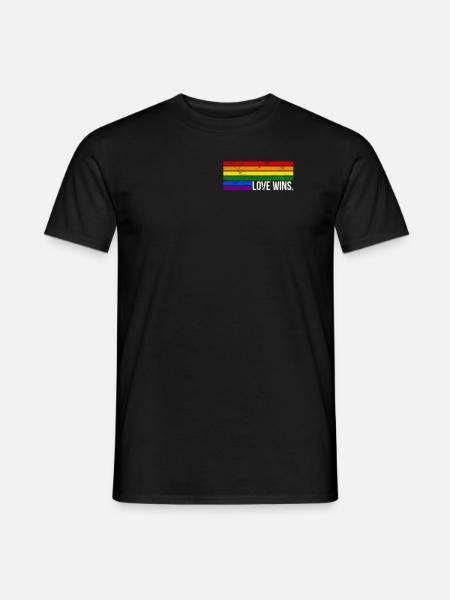 love wins - LGBT Rainbow - Equality - Men's T-Shirt - black
