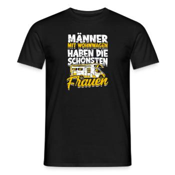 MÄNNER MIT WOHNWAGEN HABEN DIE SCHÖNSTEN FRAUEN - - Männer T-Shirt - Schwarz - Vorne - AI Model Male 178 light (178cm)