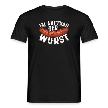 Im Auftrag Der Wurst - Grillen - Männer T-Shirt - Schwarz - Vorne - AI Model Male 178 light (178cm)