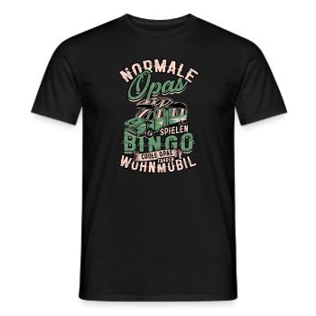 NORMALE OPAS SPIELEN BINGO COOLE OPAS WOHNMOBIL - - Männer T-Shirt - Schwarz - Vorne - AI Model Male 178 light (178cm)