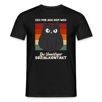 Geh Mir Aus Dem Weg Unnötiger Sozialkontakt - Männer T-Shirt - Schwarz - Vorne - AI Model Male 178 light (178cm)