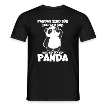 Pandas Sind Süß Ich Bin Süß Also Bin Ich Ein - Männer T-Shirt - Schwarz - Vorne - AI Model Male 178 light (178cm)