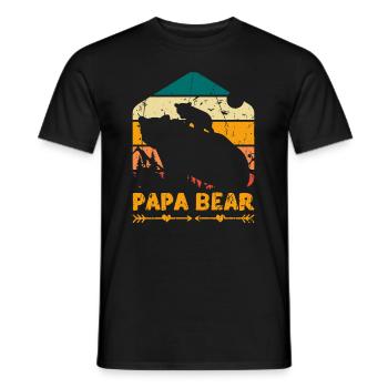 Papa Ours - famille - T-shirt homme - noir - Devant - AI Model Male 178 light (178cm)