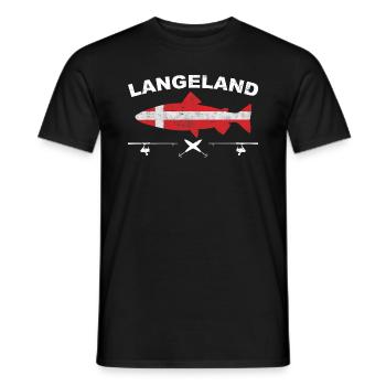 Meerforelle Angeln Langeland - Männer T-Shirt - Schwarz - Vorne - AI Model Male 178 light (178cm)