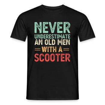 Never Underestimate An Old Man With A Scooter Gift - Men's T-Shirt - black - Front - AI Model Male 178 light (178cm)
