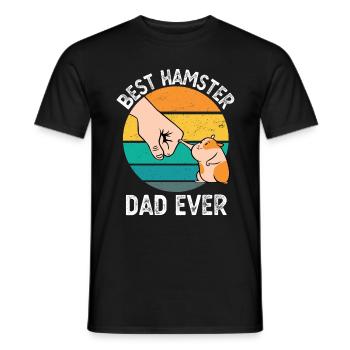 Best Hamster Dad Ever Funny Hamster Owner Gift - Men's T-Shirt - black - Front - AI Model Male 178 light (178cm)