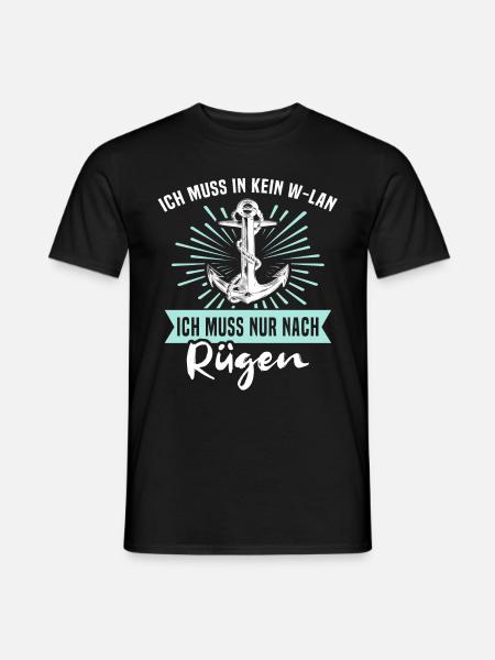 Rügen Ostsee Insel Sprüche - Männer T-Shirt - Schwarz