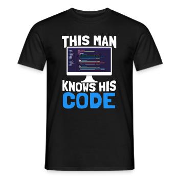 Programmer Coder Software Developer - Men's T-Shirt - black - Front - AI Model Male 178 light (178cm)