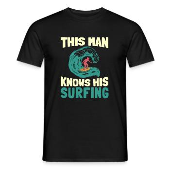Surfing Surfer Surfer - Men's T-Shirt - black - Front - AI Model Male 178 light (178cm)