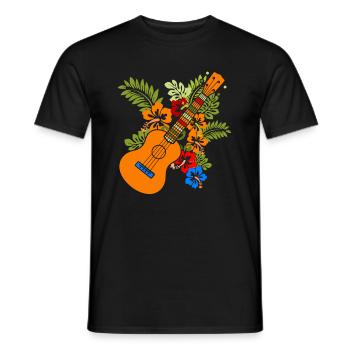 Ukulélé - T-shirt homme - noir - Devant - AI Model Male 178 light (178cm)