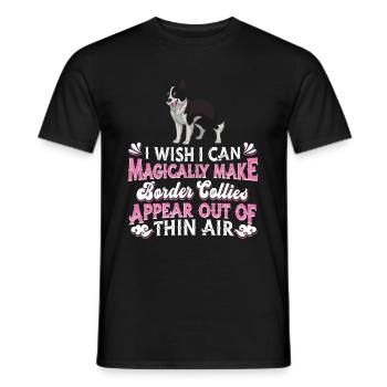 Border Collie Hund - Männer T-Shirt - Schwarz - Vorne - AI Model Male 178 light (178cm)