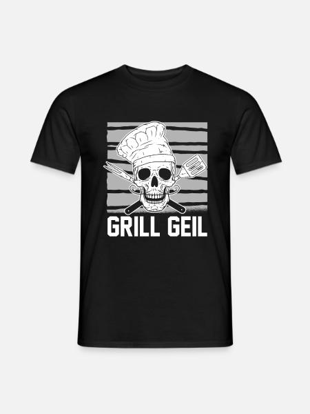 Grillen Grillmeister BBQ - Männer T-Shirt - Schwarz