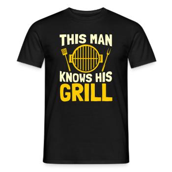 Grill grill maître BBQ - T-shirt homme - noir - Devant - AI Model Male 178 light (178cm)