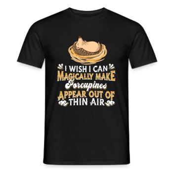 Stachelschwein - Männer T-Shirt - Schwarz - Vorne - AI Model Male 178 light (178cm)