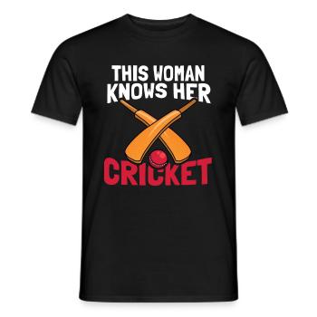 Cricket bats Cricket players - Men's T-Shirt - black - Front - AI Model Male 178 light (178cm)