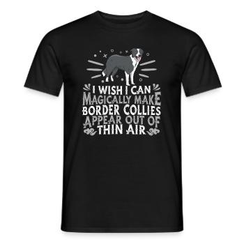Border Collie Hund - Männer T-Shirt - Schwarz - Vorne - AI Model Male 178 light (178cm)