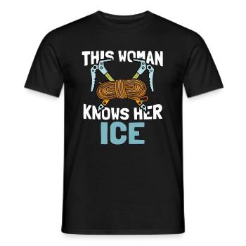Eisklettern Bergsteigen Klettern Bergsteiger - Männer T-Shirt - Schwarz - Vorne - AI Model Male 178 light (178cm)