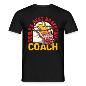 Basketballtrainer Entraîneur de basket-ball - T-shirt homme - noir - Devant - AI Model Male 178 light (178cm)