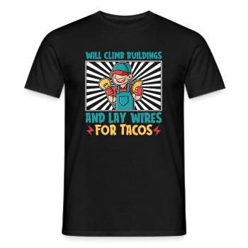 Électricien Ingénieur électricien Technicien en électronique - T-shirt homme - noir - Devant - AI Model Male 178 light (178cm)