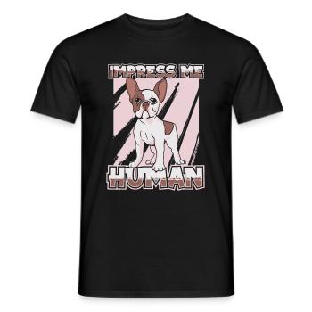 French Bulldog Frenchie Französische Bulldogge - Men's T-Shirt - black - Front - AI Model Male 178 light (178cm)