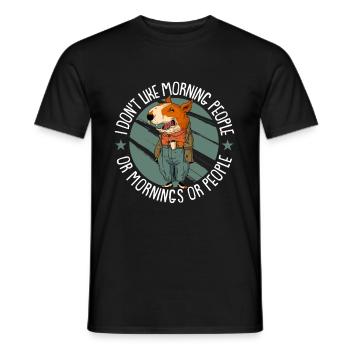 Bull Terrier Dog - Men's T-Shirt - black - Front - AI Model Male 178 light (178cm)