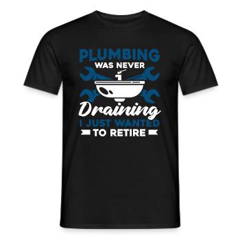 Plumber Sanitary Heating Engineer Plant Mechanic - Men's T-Shirt - black - Front - AI Model Male 178 light (178cm)