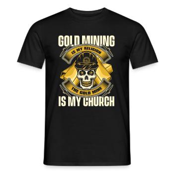 Mine d’or minière - T-shirt homme - noir - Devant - AI Model Male 178 light (178cm)