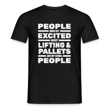 Forklift Driver Forklift Logistics Warehouseman - Men's T-Shirt - black - Front - AI Model Male 178 light (178cm)