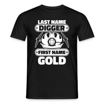 Gold Mining Gold Mine - Men's T-Shirt - black - Front - AI Model Male 178 light (178cm)