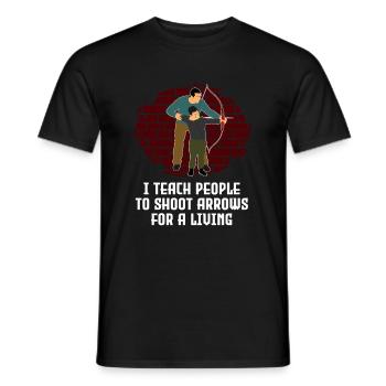 Bogenschütze Bogensport Pfeil Bogen Bogenschießen - Männer T-Shirt - Schwarz - Vorne - AI Model Male 178 light (178cm)